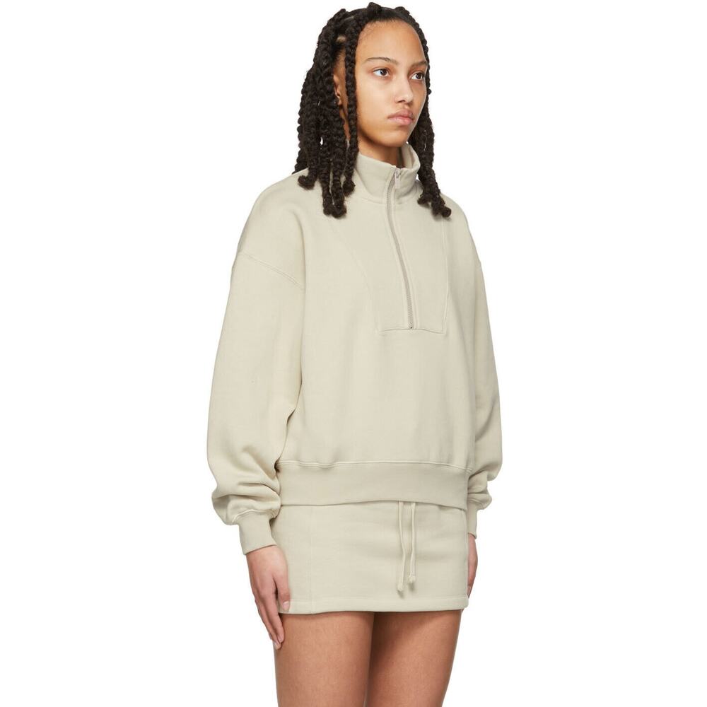 Essentials Beige 1/2 Zip Pullover Sweatshirt - Xs… - image 2